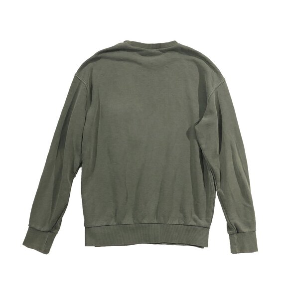 H&M Divided Mens S Green Crew Neck Long Sleeve Chest Pocket Pullover Sweatshirt - Picture 8 of 8